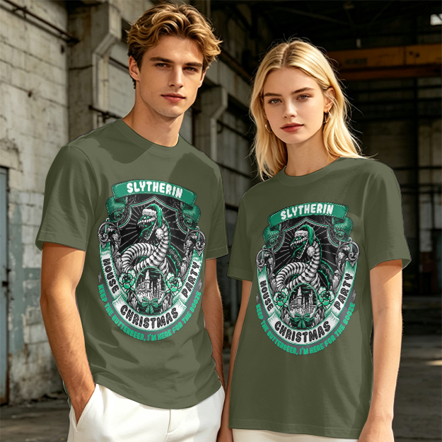 Slytherin House Christmas Party Themed Graphic T-Shirt