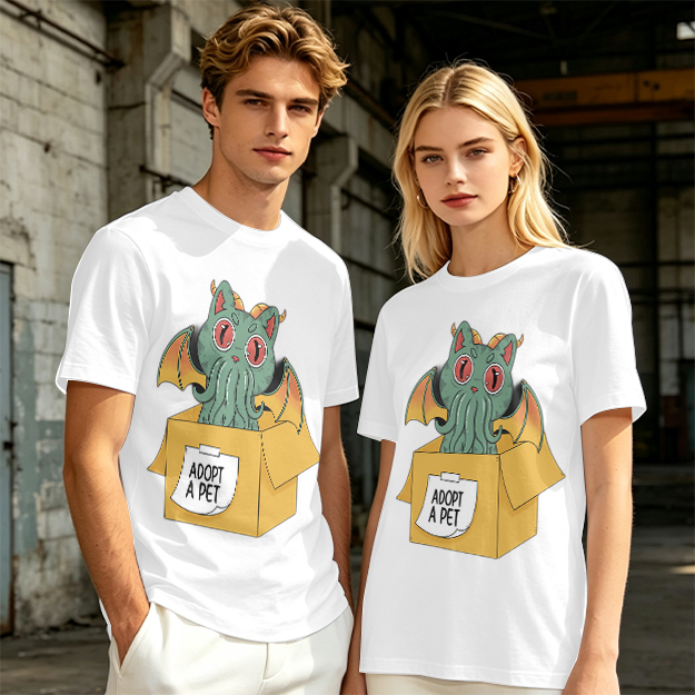 Adopt a Pet Cthulhu Cat Monster Graphic T-Shirt