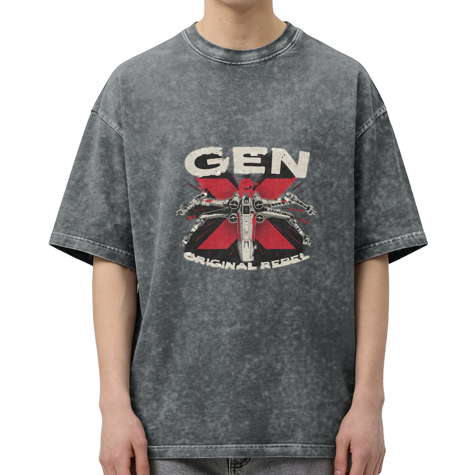 Gen X Original Rebel Starfighter Graphic Acid Wash T-Shirt