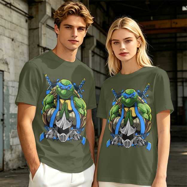 Olive Green Teenage Mutant Ninja Turtles Leonardo Graphic T-Shirt