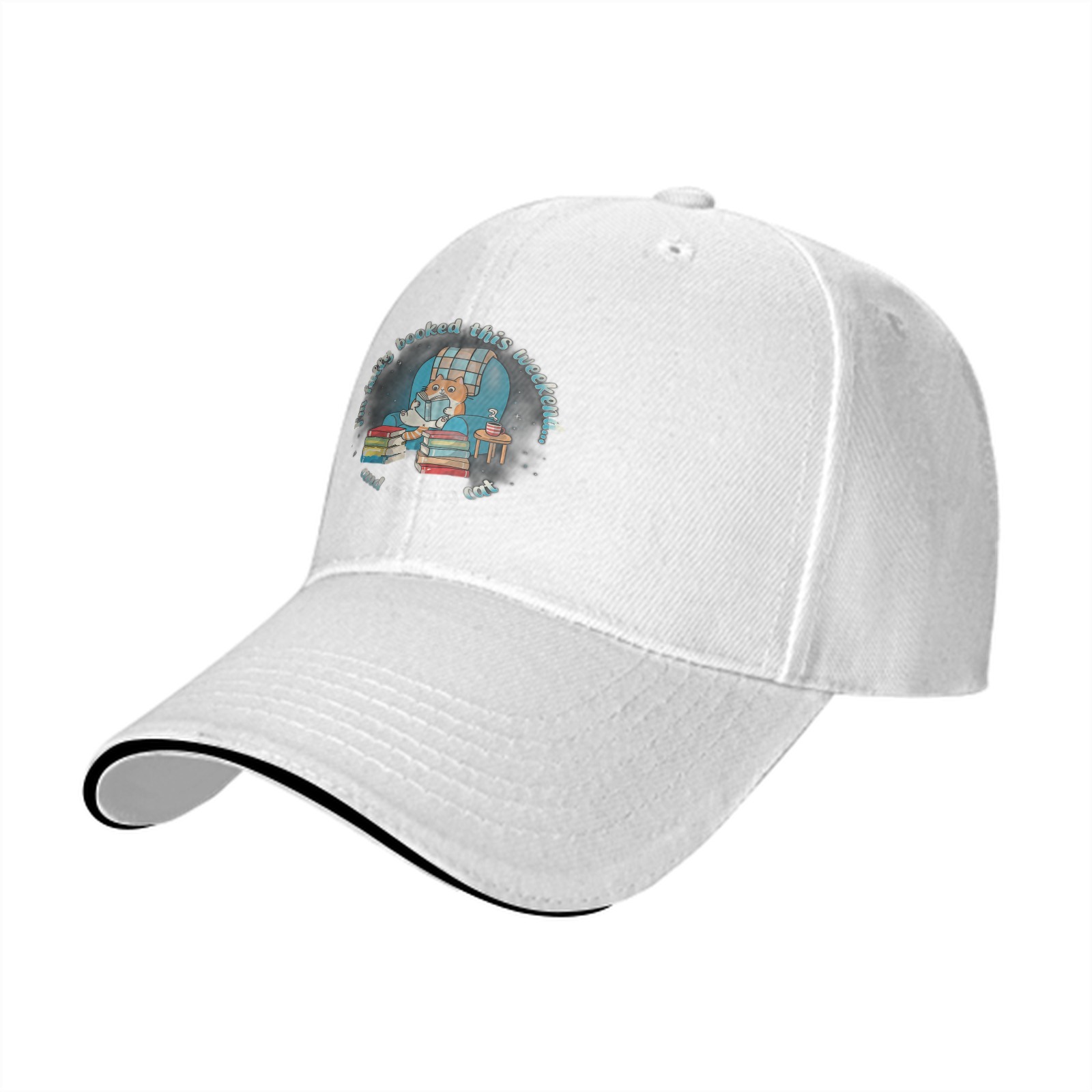 I'm Fully Booked This Weekend Cat Reading Baseball Cap