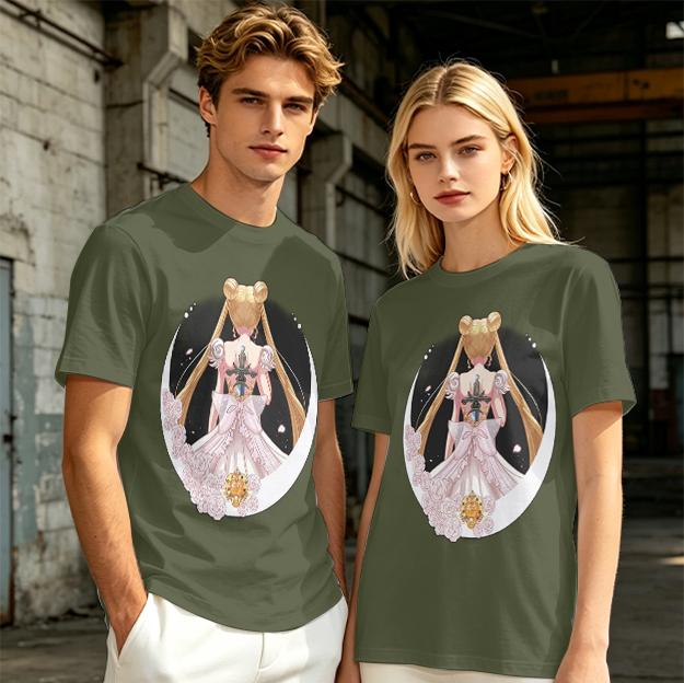 Olive T-shirt with Princess Serenity Back Print