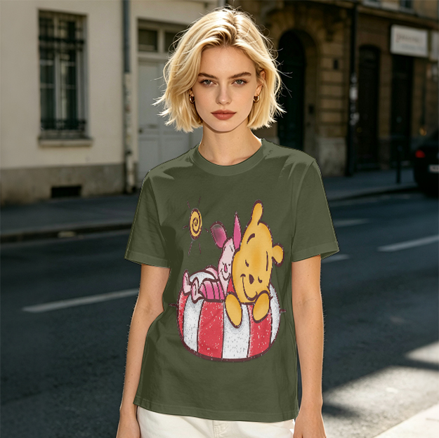 Olive T-Shirt with Wizard and Hobbit Fantasy Art Print