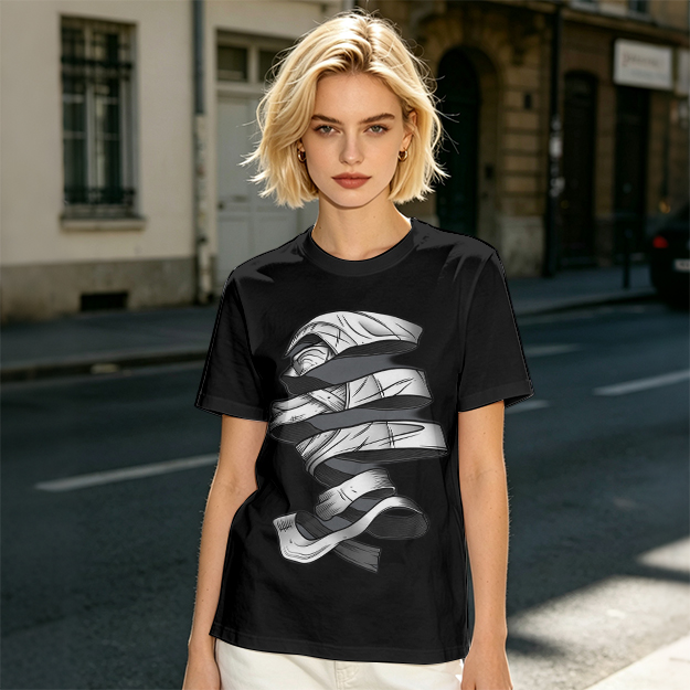 Olive T-Shirt With Twisted Bandage Graphic Print