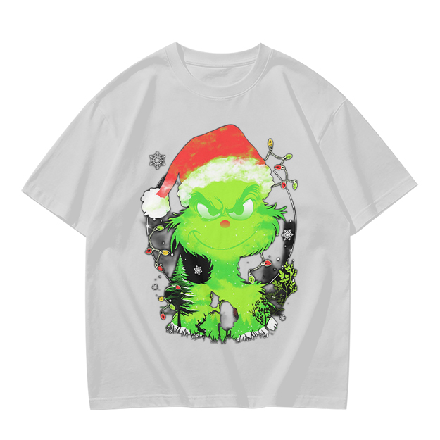 Olive Green Grinch Christmas Graphic T-Shirt