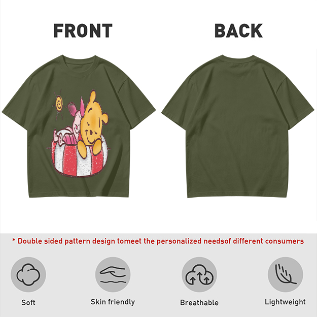 Olive T-Shirt with Wizard and Hobbit Fantasy Art Print