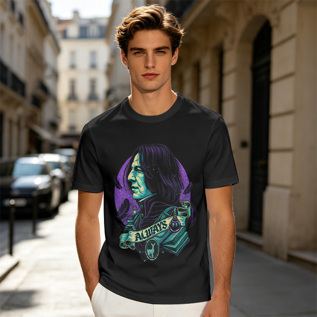 Olive T-Shirt With Severus Snape 'Always' Fantasy Art Print