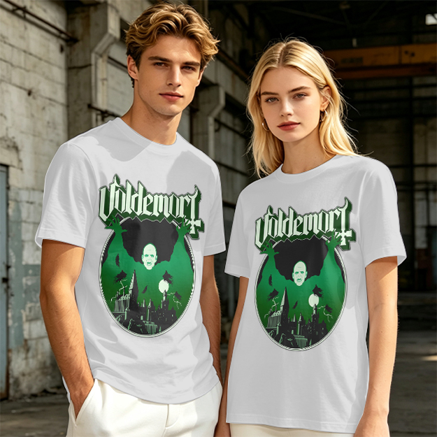 Olive T-shirt with Voldemort Dark Fantasy Graphic Print