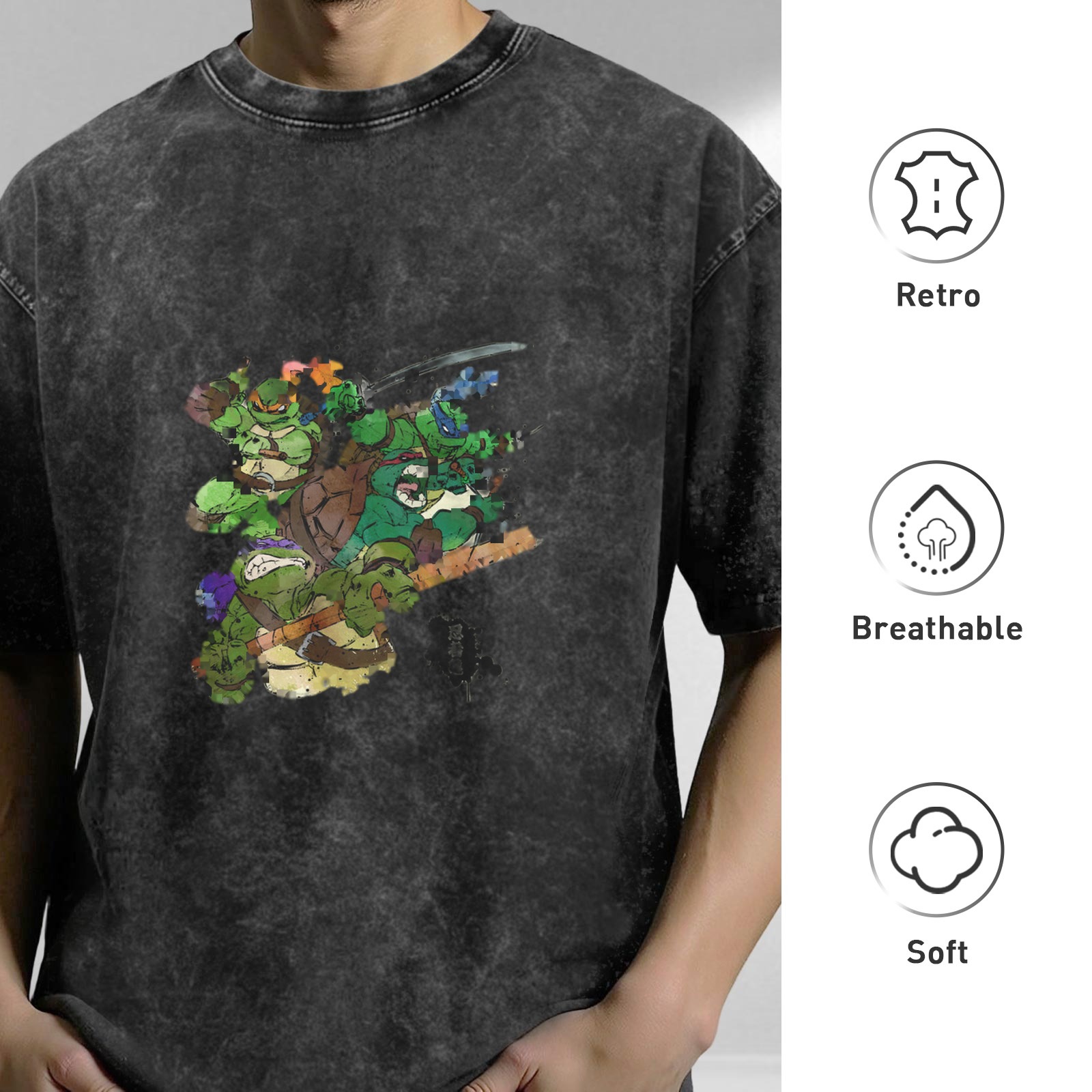Teenage Mutant Ninja Turtles Graphic Vintage Wash T-Shirt