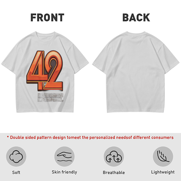 Olive Green T-Shirt With Retro Number 42 Graphic Print