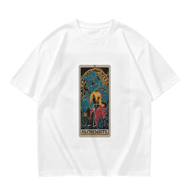 Olive T-Shirt with Fullmetal Alchemist Tarot Card Style Print