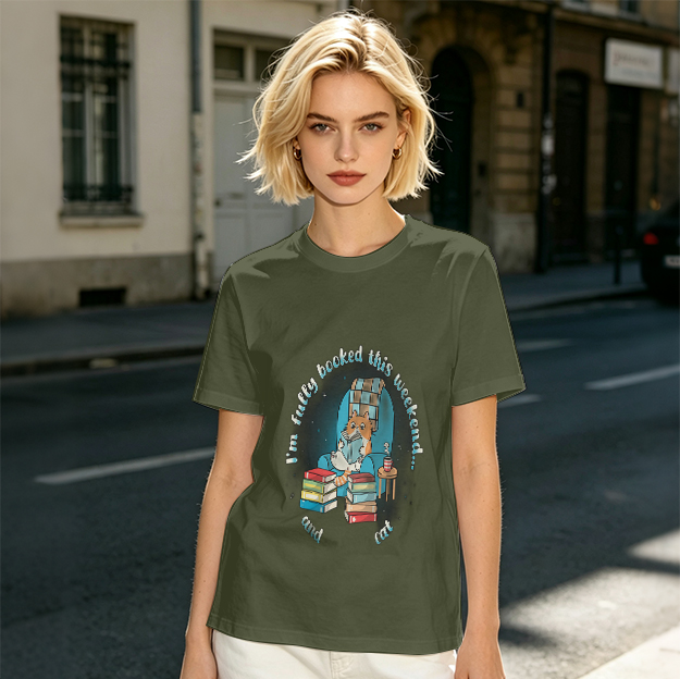 I'm Fully Booked This Weekend Cat Reading T-Shirt
