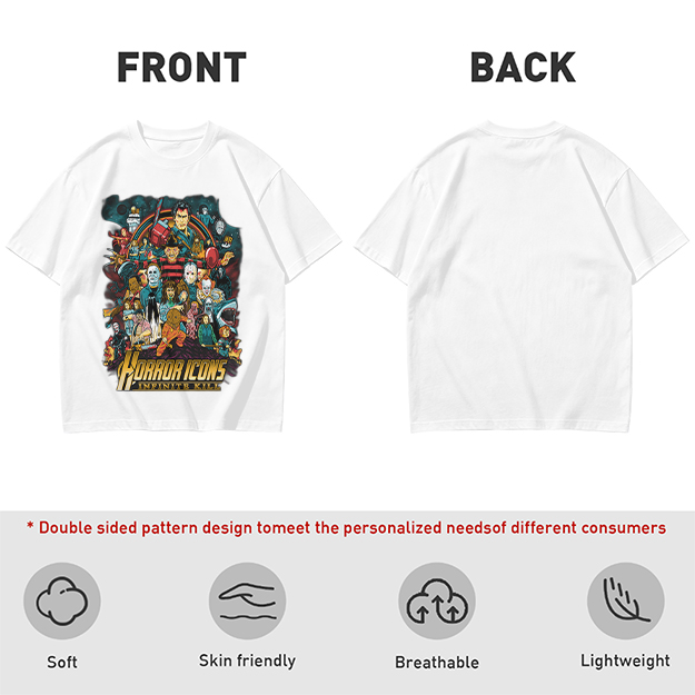 Horror Icons Group Graphic T-Shirt