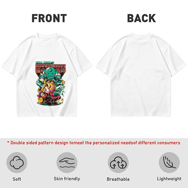 Full Neko Meowchemist Anime Graphic T-Shirt Design