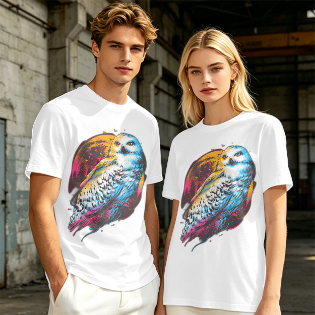 Owl Graphic Print Dark Green Casual T-Shirt
