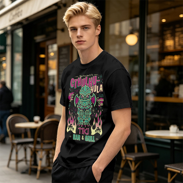 Cthulhu Hula Tiki Bar & Grill Graphic T-Shirt