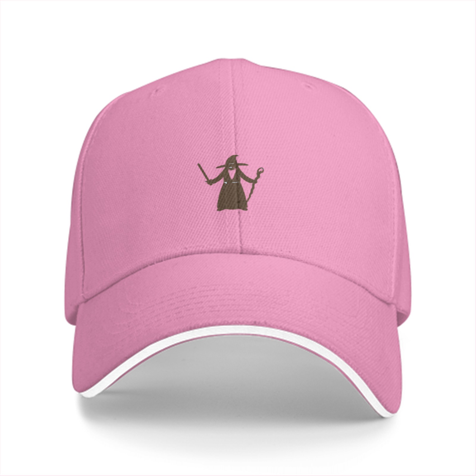 Black Baseball Cap With Brown Wizard Silhouette Graphic