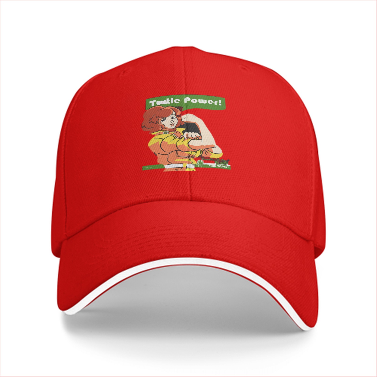 Black Baseball Cap With April O'Neil Turtle Power Graphic