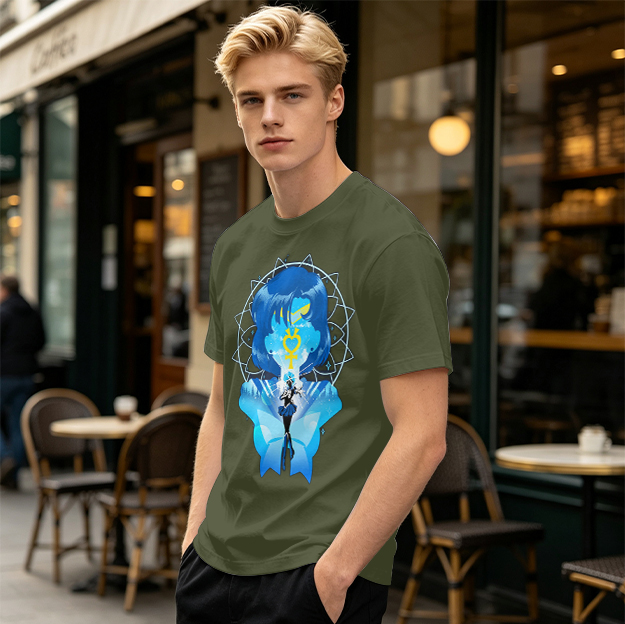 Sailor Mercury Graphic Print Olive T-Shirt