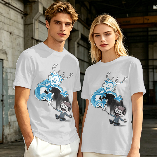 Olive T-Shirt With Harry Potter Patronus Deer Cartoon Print