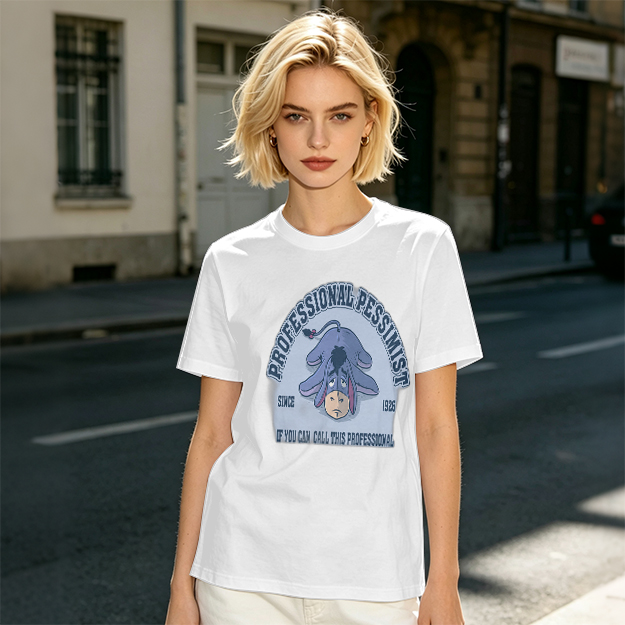 Olive t-shirt with Eeyore 'Professional Pessimist' print