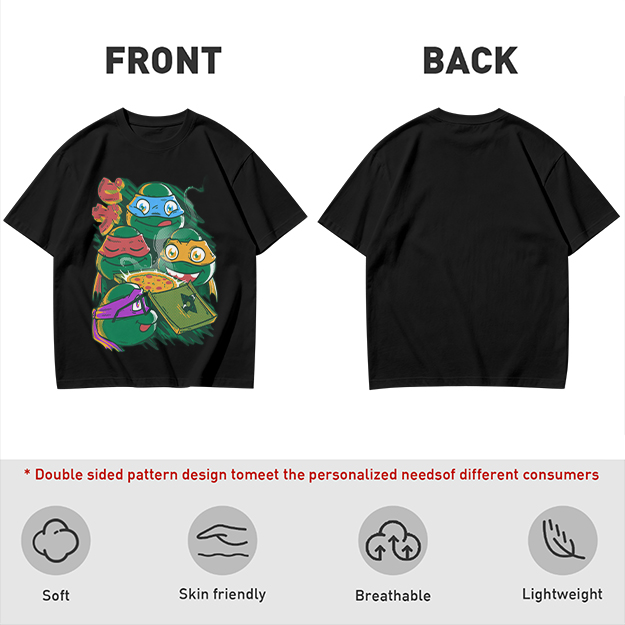 Olive T-Shirt Featuring Teenage Mutant Ninja Turtles With Pizza