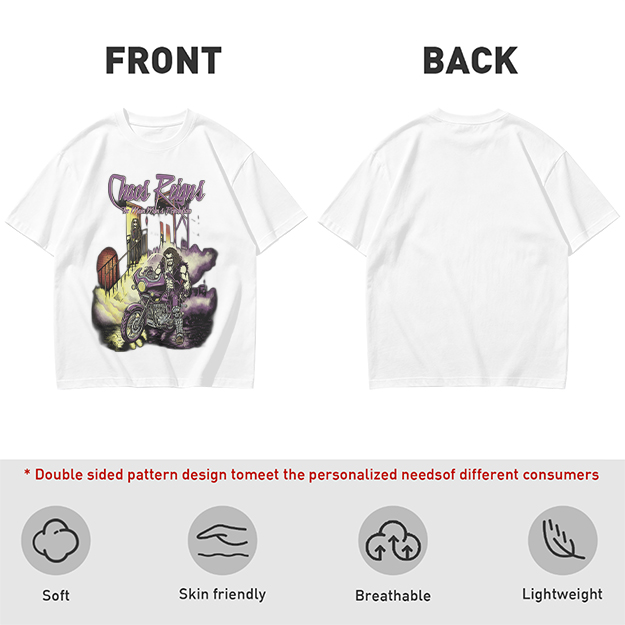 Olive Graphic T-Shirt with Chaos Reigns Biker Artwork