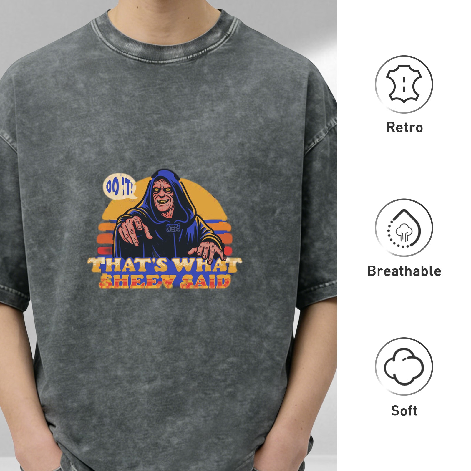 Washed Black T-Shirt with That's What Sheev Said Graphic