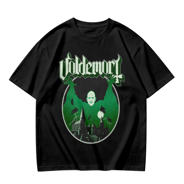 Olive T-shirt with Voldemort Dark Fantasy Graphic Print