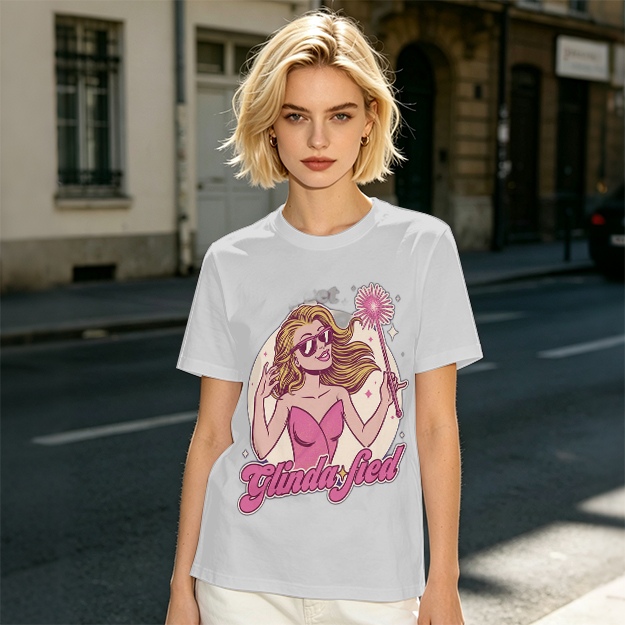 Olive Green T-Shirt with Glinda-fied Fairy Graphic Print