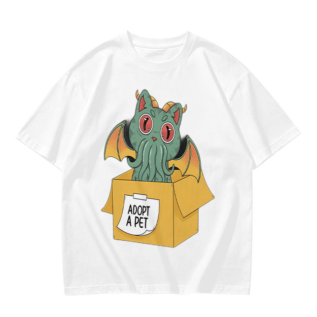Adopt a Pet Cthulhu Cat Monster Graphic T-Shirt