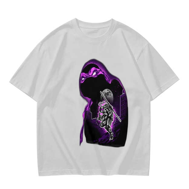 Olive T-Shirt With Purple Ninja Turtle Night Graphic Print