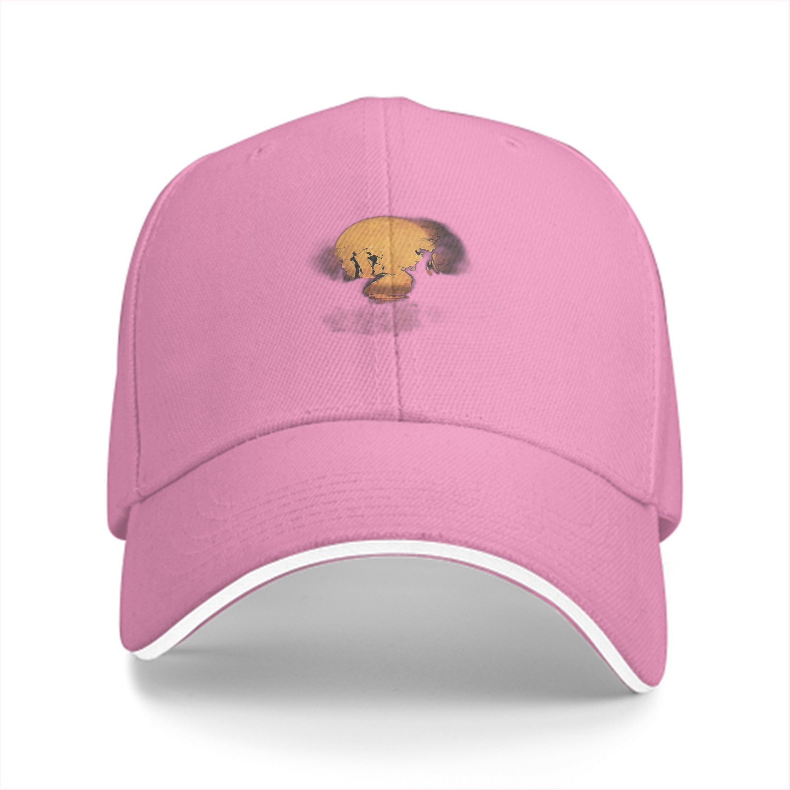 Black Baseball Cap With Moonlit Silhouette Art Print