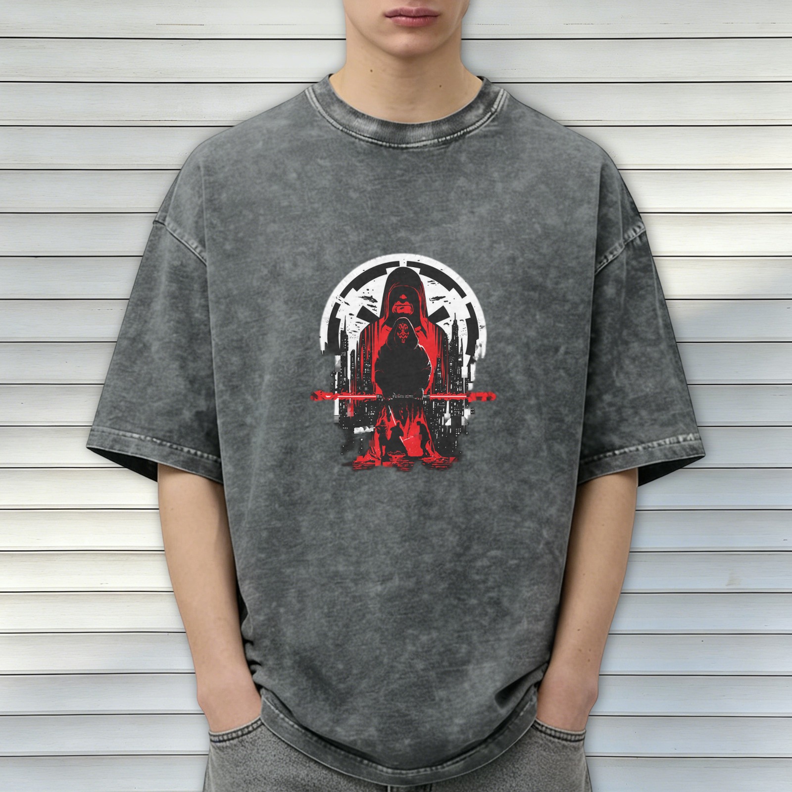 Star Wars Sith Lords Graphic Acid Wash Cotton T-Shirt