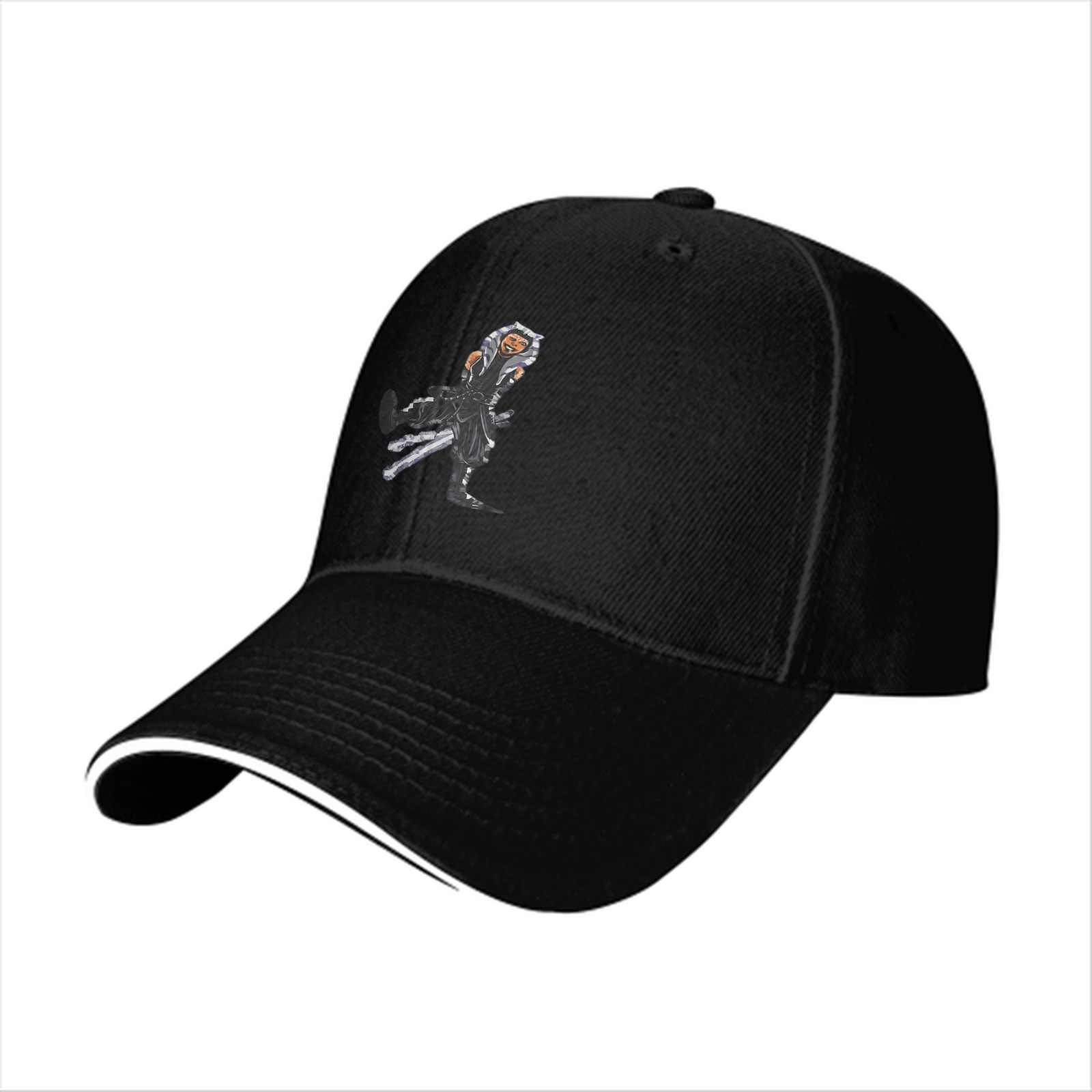 Black Baseball Cap With Star Wars Ahsoka Tano Graphic