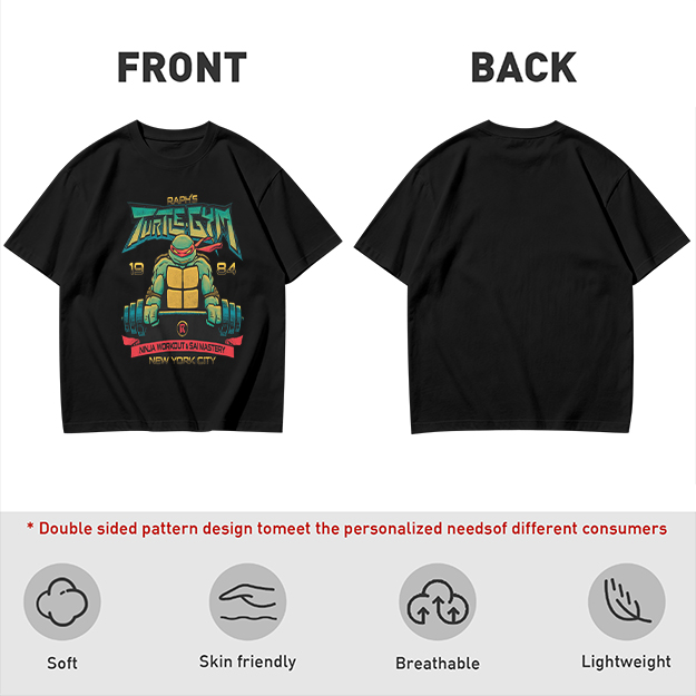 Olive T-shirt with Teenage Mutant Ninja Turtle Gym Print