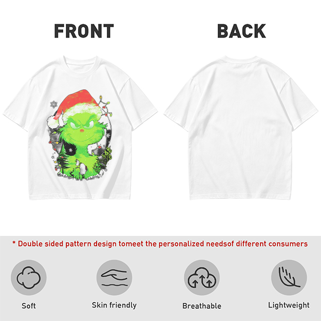 Olive Green Grinch Christmas Graphic T-Shirt