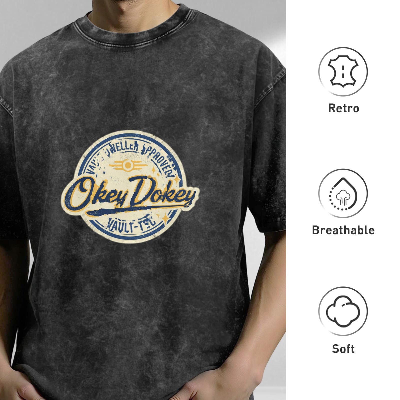 Okey Dokey Vault-Tec Graphic Stonewashed T-Shirt
