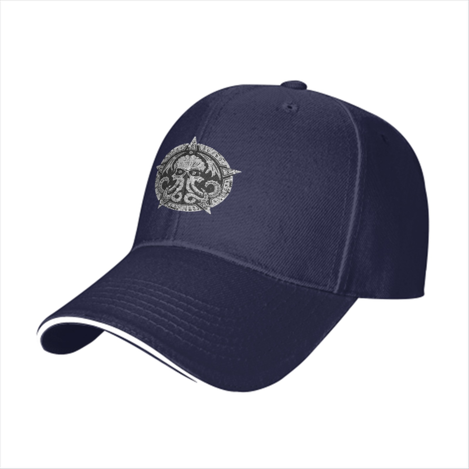 Black baseball cap with Cthulhu emblem design