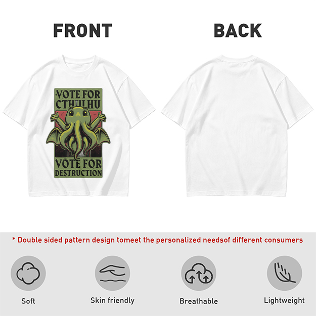 Vote For Cthulhu Funny Graphic T-Shirt Design