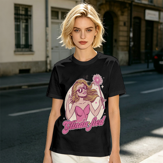 Olive Green T-Shirt with Glinda-fied Fairy Graphic Print
