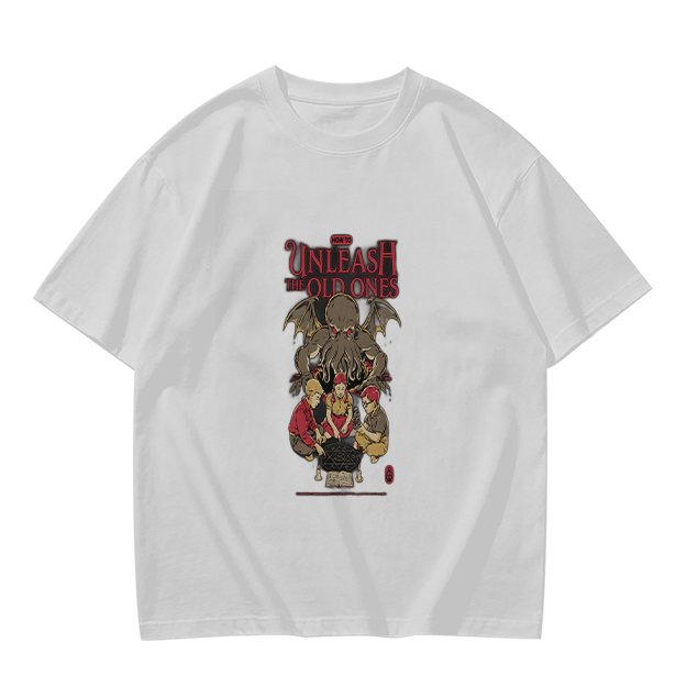 Unleash The Old Ones Cthulhu Graphic Army Green T-Shirt