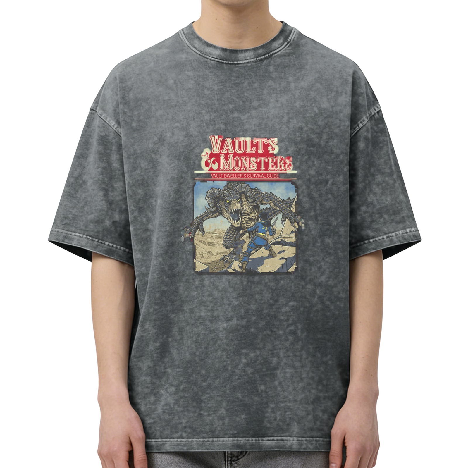 Fallout 'Vaults & Monsters' Acid Wash Oversized T-Shirt