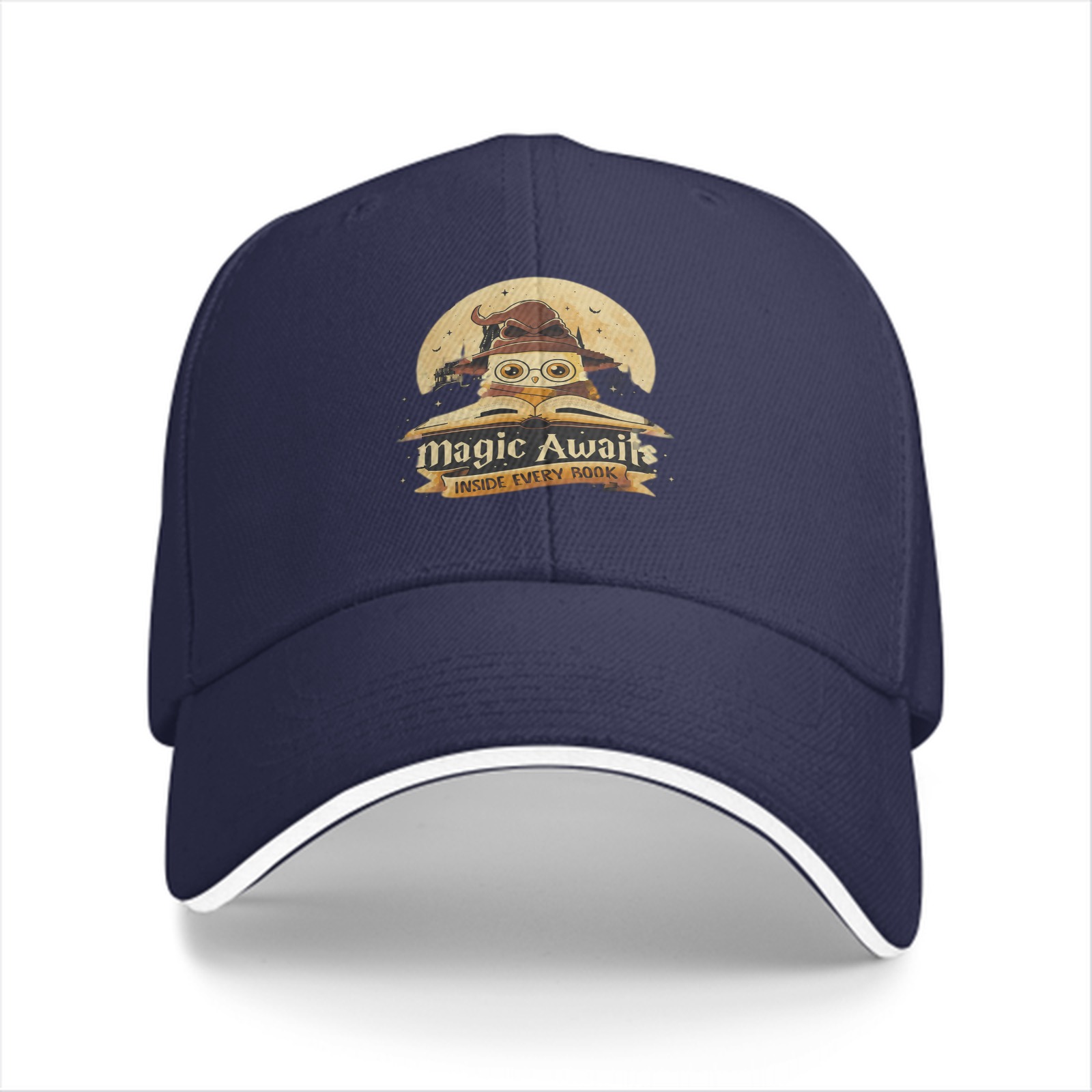 Magic Awaits Inside Every Book Owl Baseball Cap
