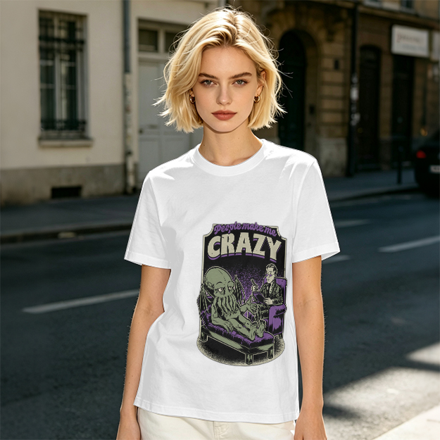 People Make Me Crazy Cthulhu Therapy Graphic T-Shirt