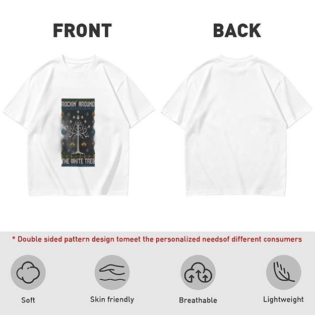 Rockin Around The White Tree Ugly Christmas T-Shirt