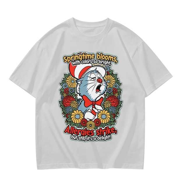 Springtime Allergies Cat Graphic T-Shirt