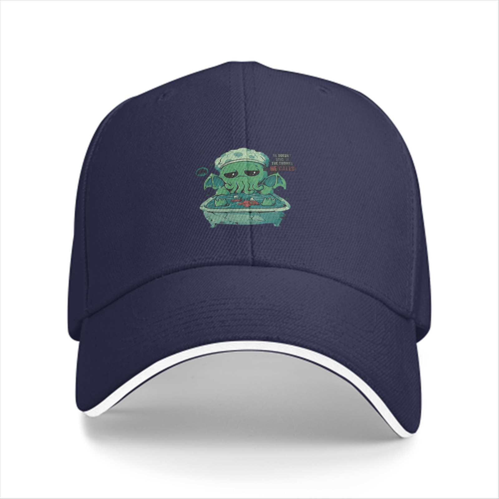 Black baseball cap with Cthulhu bathing graphic