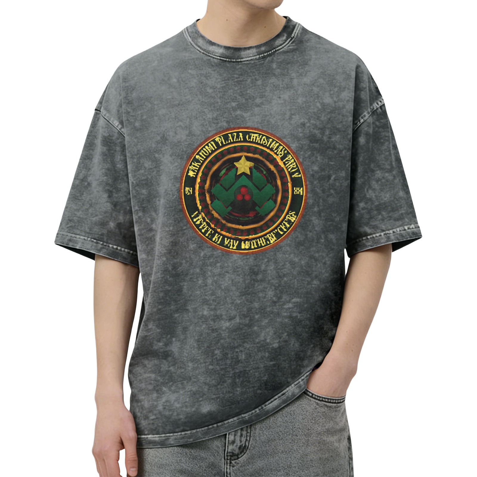 Wakutumi Plaza Christmas Party Graphic Vintage Wash T-Shirt