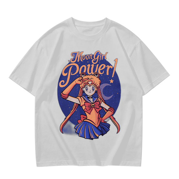 Moon Girl Power Anime Character Graphic T-Shirt